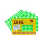 ETIQUETA ADHESIVA LESA NUMERO 10 VERDE FLUORESCENTE 11 MM REDONDA PAQUETE CON 5 SOBRES