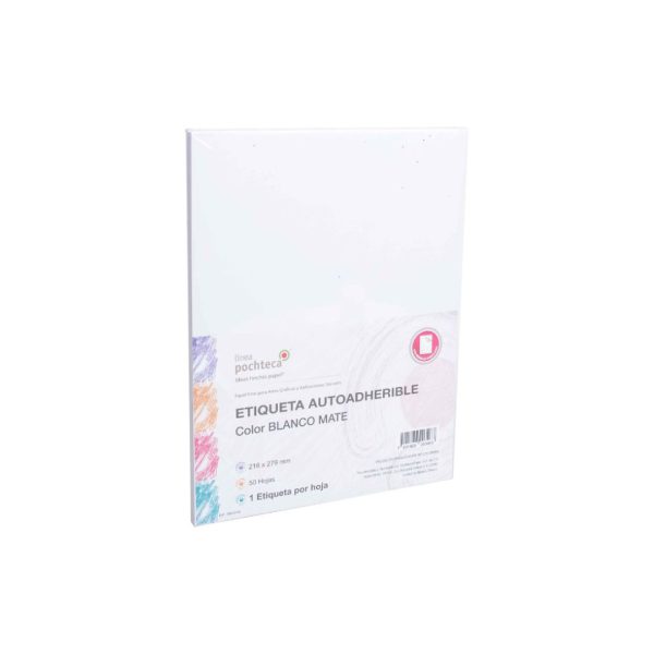 ETIQUETA AUTOADHERIBLE CARTA BLANCO MATE 36080 CON 50 PZ S