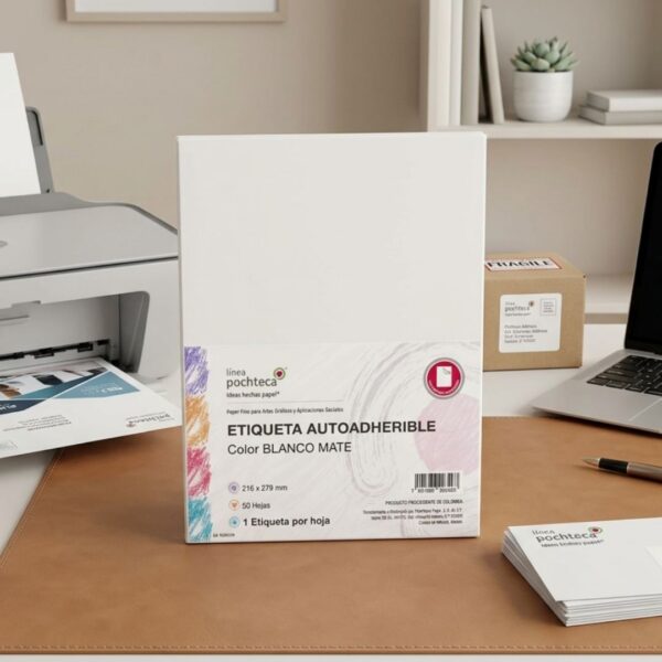 ETIQUETA AUTOADHERIBLE CARTA BLANCO MATE 36080 CON 50 PZ S