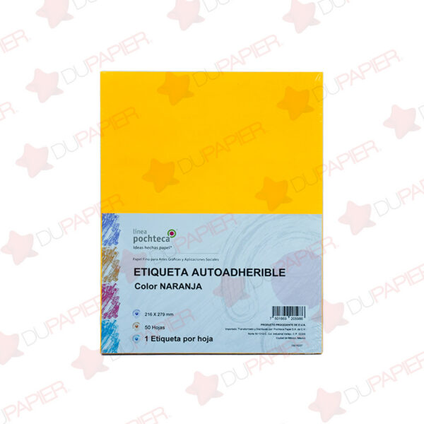 ETIQUETA AUTOADHERIBLE CARTA NARANJA 44850 CON 50 PZ