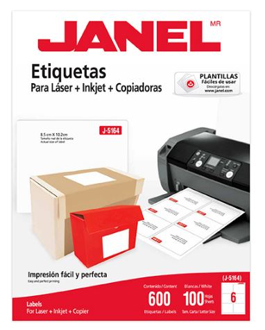ETIQUETA LASER 5164 85 MM X 102 MM CON 600 PZS