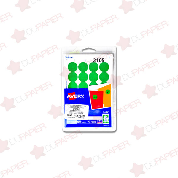 ETIQUETA REMOVIBLE CIRCULAR VERDE 2105 CON 1008 PZS