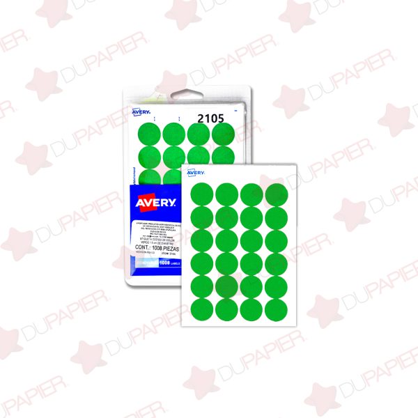 ETIQUETA REMOVIBLE CIRCULAR VERDE 2105 CON 1008 PZS