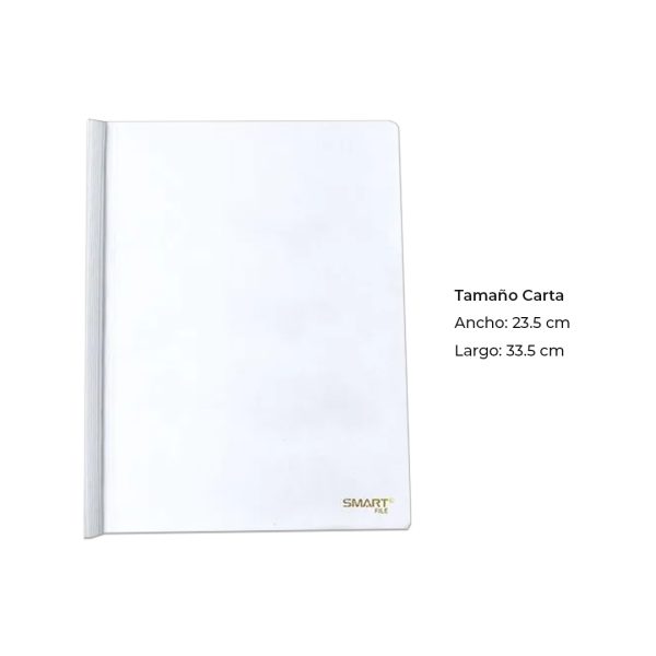 FOLDER COSTILLA TAMAÑO CARTA TRANSPARENTE CON 5