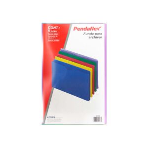 FOLDER EXPANDIBLE TRANSPARENTE TAMAÑO OFICIO 50993 CON 5 COLORES