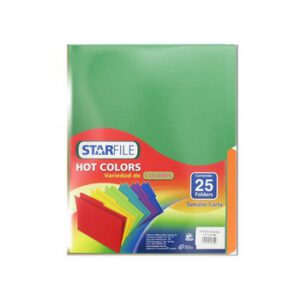 FOLDER HOT COLORS TAMAÑO CARTA ARCOIRIS PH004 CON 25 PZS