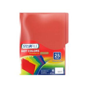 FOLDER HOT COLORS TAMAÑO CARTA ROJO PH0033 CON 25 PZS