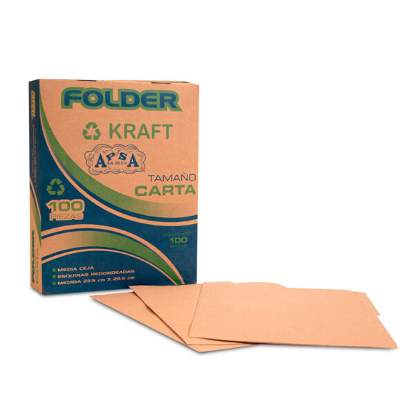 FOLDER KRAFT ECOLOGICO TAMAÑO CARTA CON 100 PIEZAS