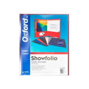 FOLDER OXFORD SHOWFOLIO MARRON PUETE CON 5 PZS