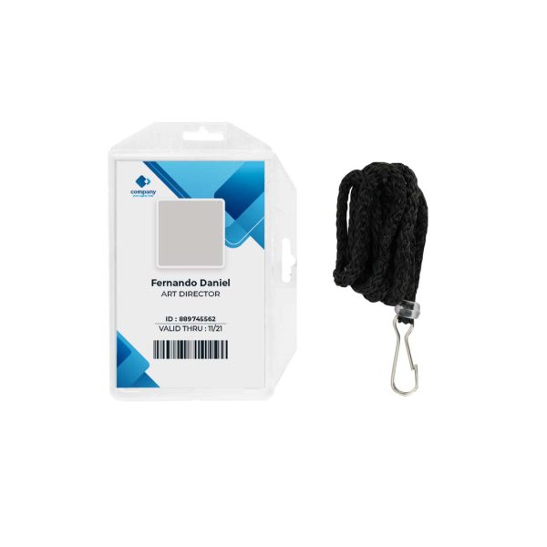 GAFETE ACRILICO CON CORDON HORIZONTAL/VERTICAL DE 6 CM X 9 CM 1042