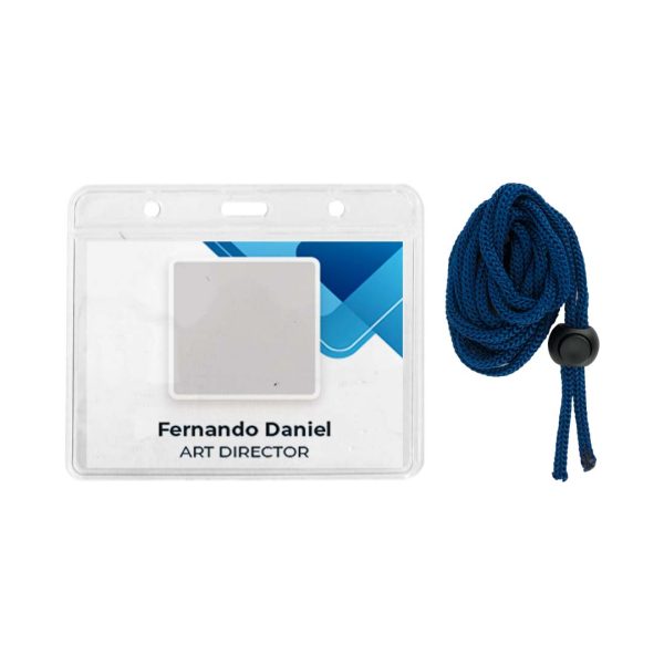 GAFETE TRANSPARENTE HORIZONTAL CON CORDON GFT-10HC
