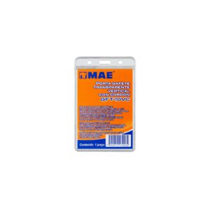 GAFETE TRANSPARENTE VERTICAL CON CORDON GFT-10VC