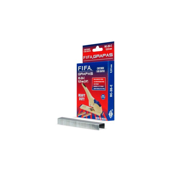 GRAPA HC38-C 9.53 MM 3/8 PULGADAS CAJA CON 1000 60 HOJAS