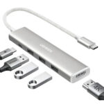 HUB USB TIPO C 5 EN 1 HDMI 20 4K 3 USB A 3 0 USB C CARGA 100W ALUMINIO