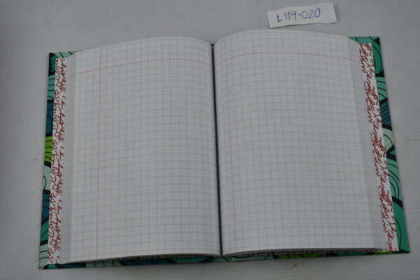 L114-020 LIBRETA PASTA DURA FORMA FRANCESA CUADRO GRANDE 0087 CON 192 HOJAS