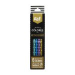 LAPICES DE COLORES LARGOS KIUT METAL CON 6 PZS