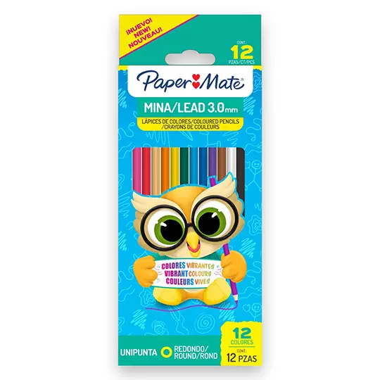 LAPICES DE COLORES PAPER MATE CON 12 PIEZAS