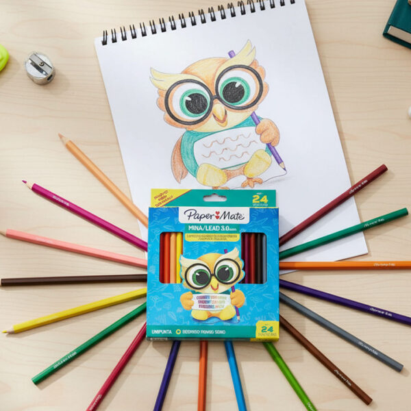 LAPICES DE COLORES PAPER MATE CON 24 PIEZAS