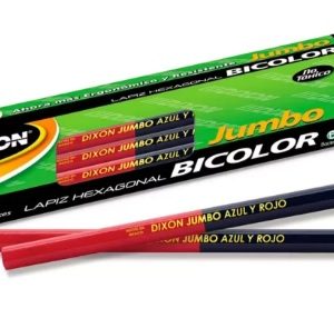 LAPIZ BICOLOR JUMBO AZUL ROJO DIXON CAJA CON 10 PZAS