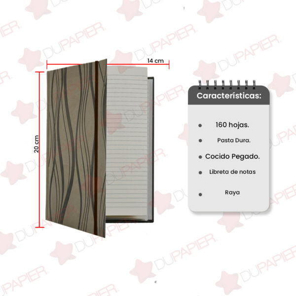 LIBRETA-DE-NOTAS-DANPEX-TUCSON-COLOR-GRIS-RAYA-CON-160-PAGINAS_L301-016_2 LIBRETA DE NOTAS DANPEX STRIPES TU762B RAYA 80 HOJAS PASTA DURA