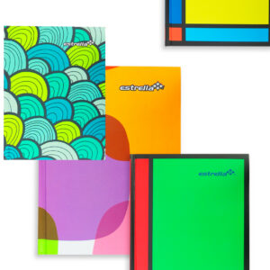 LIBRETA PASTA DURA FORMA FRANCESA RAYADA 0080 CON 192 HOJAS
