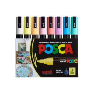MARCADOR DE ACRILICO POSCA 8 PIEZAS PC5M-8SOFT COLORES PASTELES SURTIDOS
