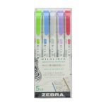 MARCADOR DOBLE PUNTA ZEBRA MILDLINER ESTUCHE CON 5 PIEZAS