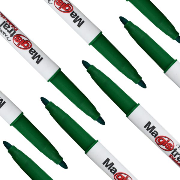 MARCADOR MAGISTRAL DIDACTICO FINO 84004 VERDE CON 12