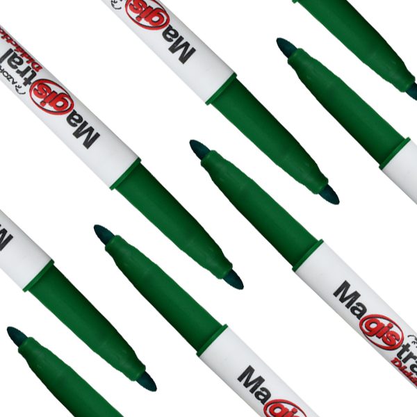 MARCADOR MAGISTRAL DIDACTICO FINO 84004 VERDE CON 12