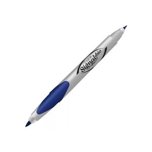 MARCADOR SIGNAL DUO AZUL DOBLE PUNTA CON 12 PZS