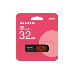 MEMORIA ADATA USB 32 GB COLOR NEGRO CON ROJO RETRACTIL