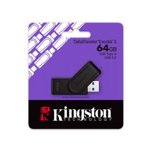 MEMORIA USB KINGSTON EXODIA DTXS/64GBUSB-A 3.0, NEGRO