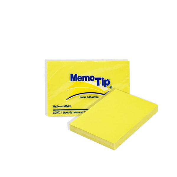 NOTAS ADHESIVAS MEMO TIP 56 AMARILLO 5.08 X 7.62 CM DE 100 HOJAS