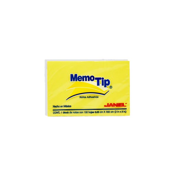 NOTAS ADHESIVAS MEMO TIP 56 AMARILLO 5.08 X 7.62 CM DE 100 HOJAS
