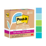 NOTAS ADHESIVAS POST-IT SUPER STICKY OASIS 7.6 X 7.6 CM CON 5 PIEZAS DE 70 HOJA
