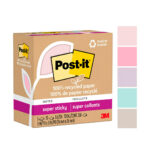 NOTAS ADHESIVAS POST-IT SUPER STICKY PASTEL 7.6 X 7.6 CM CON 5 PIEZAS DE 70 HOJA