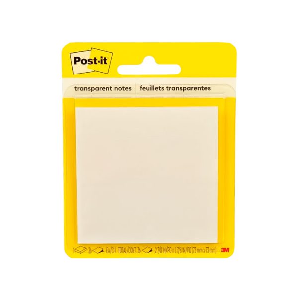 NOTAS ADHESIVAS POST-IT TRANSPARENTES 73X73 MM DE 36 HOJAS