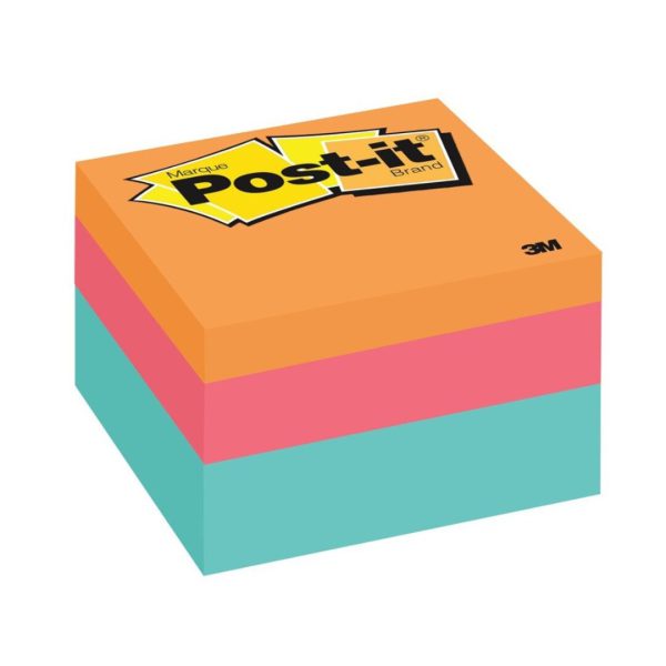 CUBO NOTAS ADHESIVAS POST-IT ULTRA 3 COLORES 2018-LA 3X3 PULGADAS DE 400 HOJAS