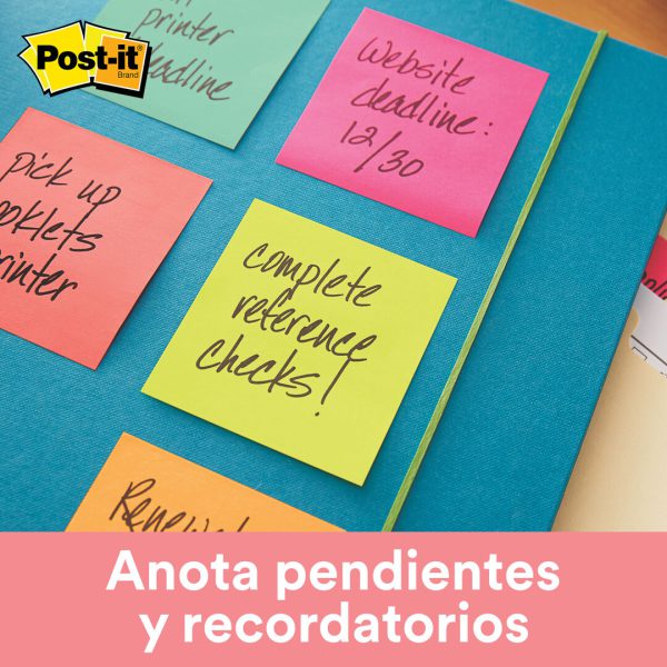 CUBO NOTAS ADHESIVAS POST-IT ULTRA 3 COLORES 2018-LA 3X3 PULGADAS DE 400 HOJAS