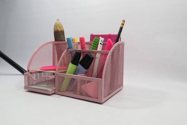 ORGANIZADOR DE ESCRITORIO MESH ROSA 3027ME