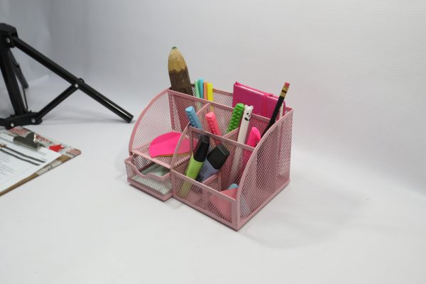 ORGANIZADOR DE ESCRITORIO MESH ROSA 3027ME