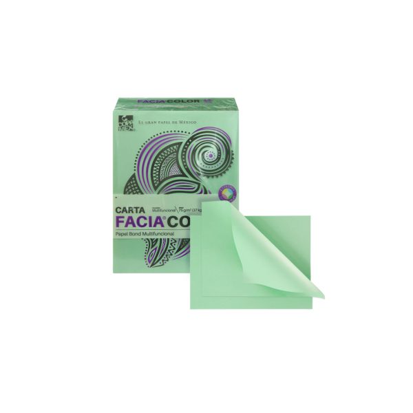 PAPEL BOND VERDE CARTA PAQUETE CON 500 HOJAS 75 GRS