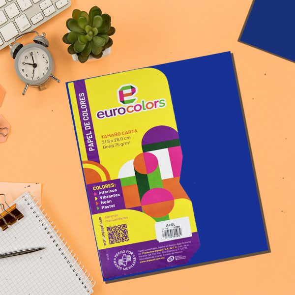 PAPEL BRIGHT TAMAÑO CARTA AZUL REY CON 100 HOJAS