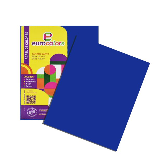 PAPEL BRIGHT TAMAÑO CARTA AZUL REY CON 100 HOJAS