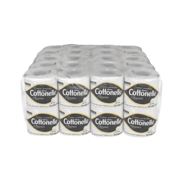 PAPEL HIGIENICO BLANCO KLEENEX COTTONELLE 90429 PAQUETE 40 ROLLOS CON 360 HOJAS