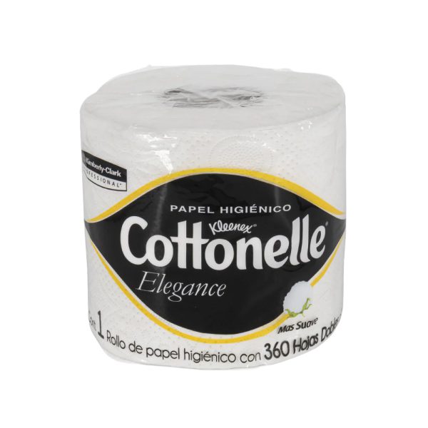 PAPEL HIGIENICO BLANCO KLEENEX COTTONELLE 90429 PAQUETE 40 ROLLOS CON 360 HOJAS
