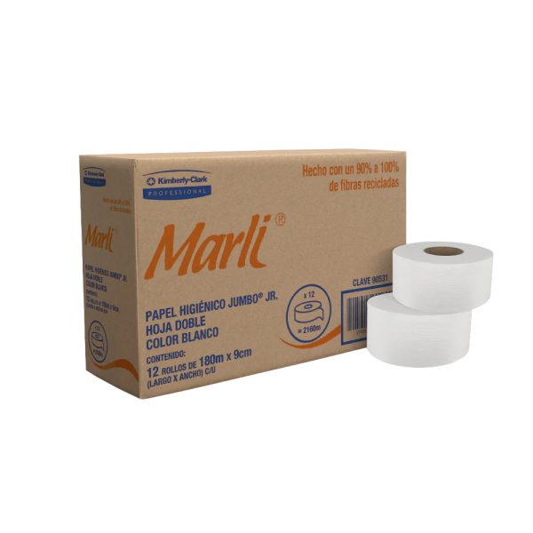 PAPEL HIGIENICO MARLI CON 90531 12 ROLLOS DE 180 M