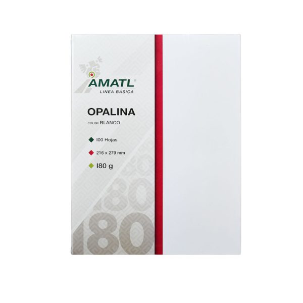 PAPEL OPALINA CARTA BLANCO PAQUETE CON 100 HOJAS 180 GRS