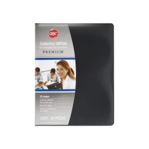 PASTA PREMIUM CARTA LISO NEGRO P3539 CON 25 JUEGOS