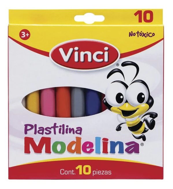 PLASTILINA VINCI CAJA CON 10 BARRITAS COLORES SURTIDOS